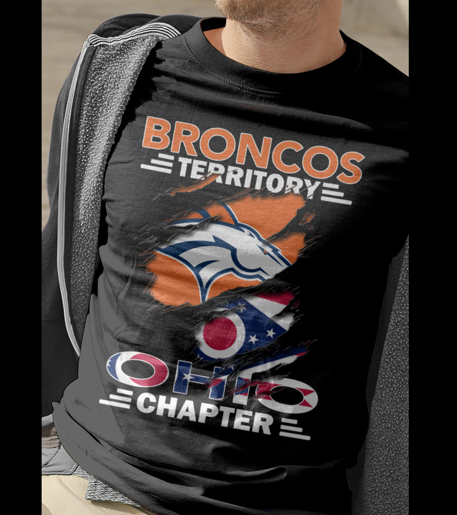 Broncos Territory Ohio Chapter Broncos Logo Ohio Flag T-Shirt