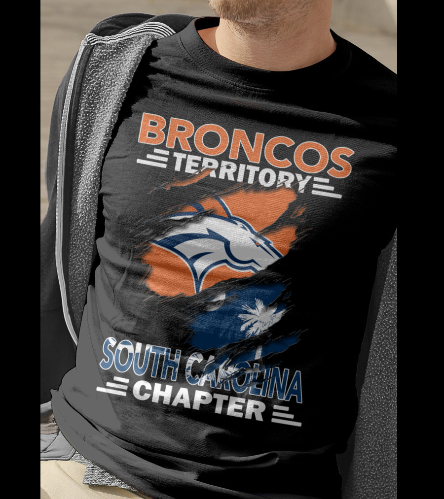 Broncos Territory South Carolina Chapter Logo With Palmetto And Crescent Moon T-Shirt