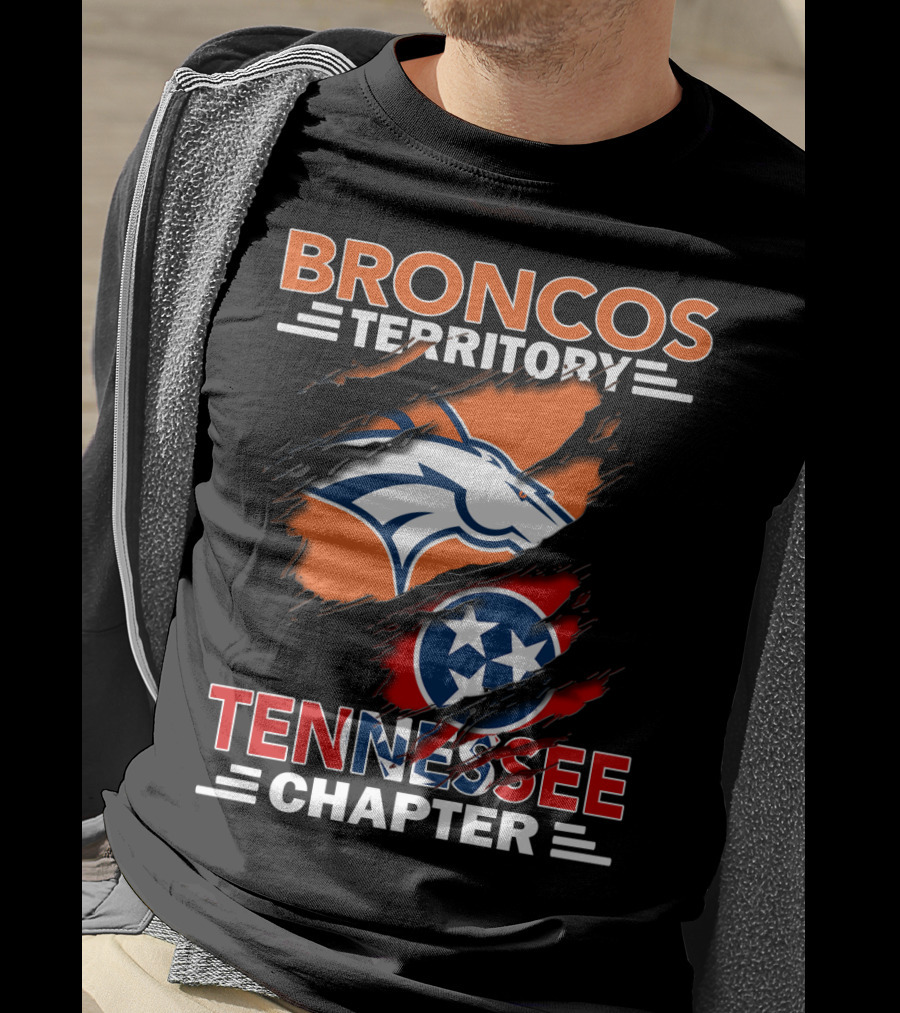 Broncos Territory Tennessee Chapter Denver Broncos Tennessee Flag T-Shirt