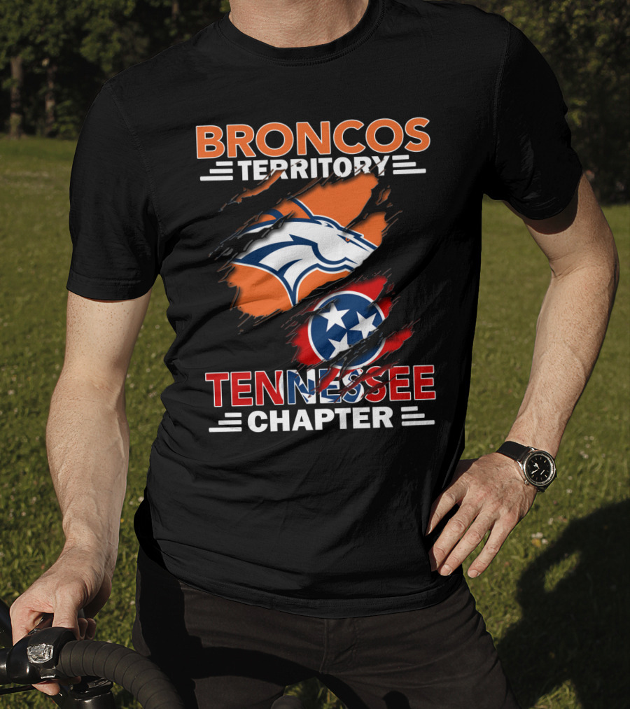 Broncos Territory Tennessee Chapter Denver Broncos Tennessee Flag T-Shirt