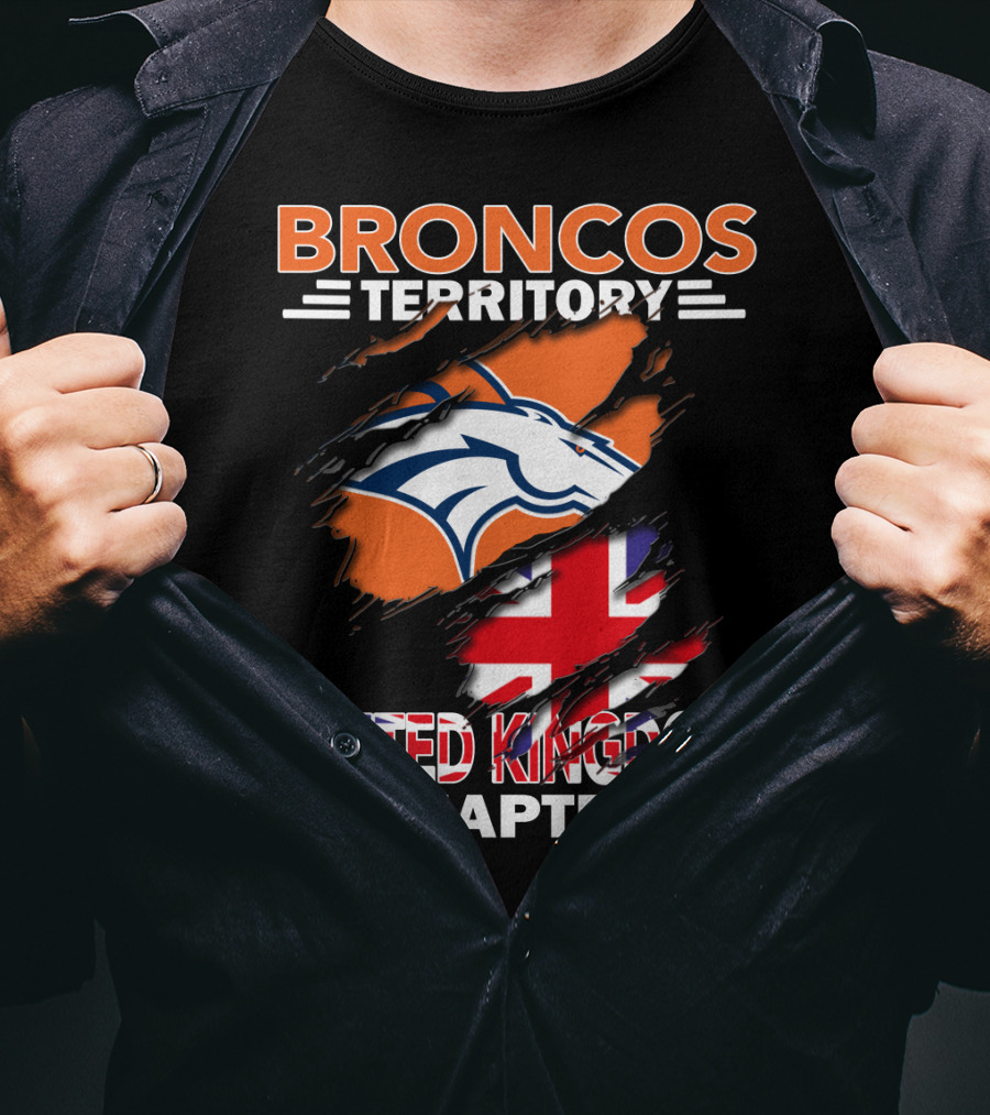 Broncos Territory United Kingdom Chapter Broncos Logo And Flag T-Shirt