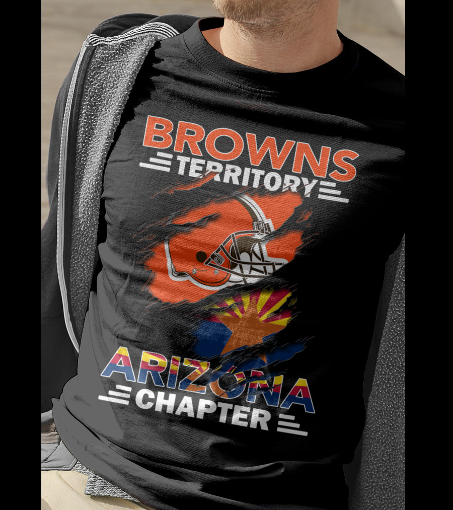 Browns Territory Arizona Chapter Football Helmet Arizona State Flag T-Shirt