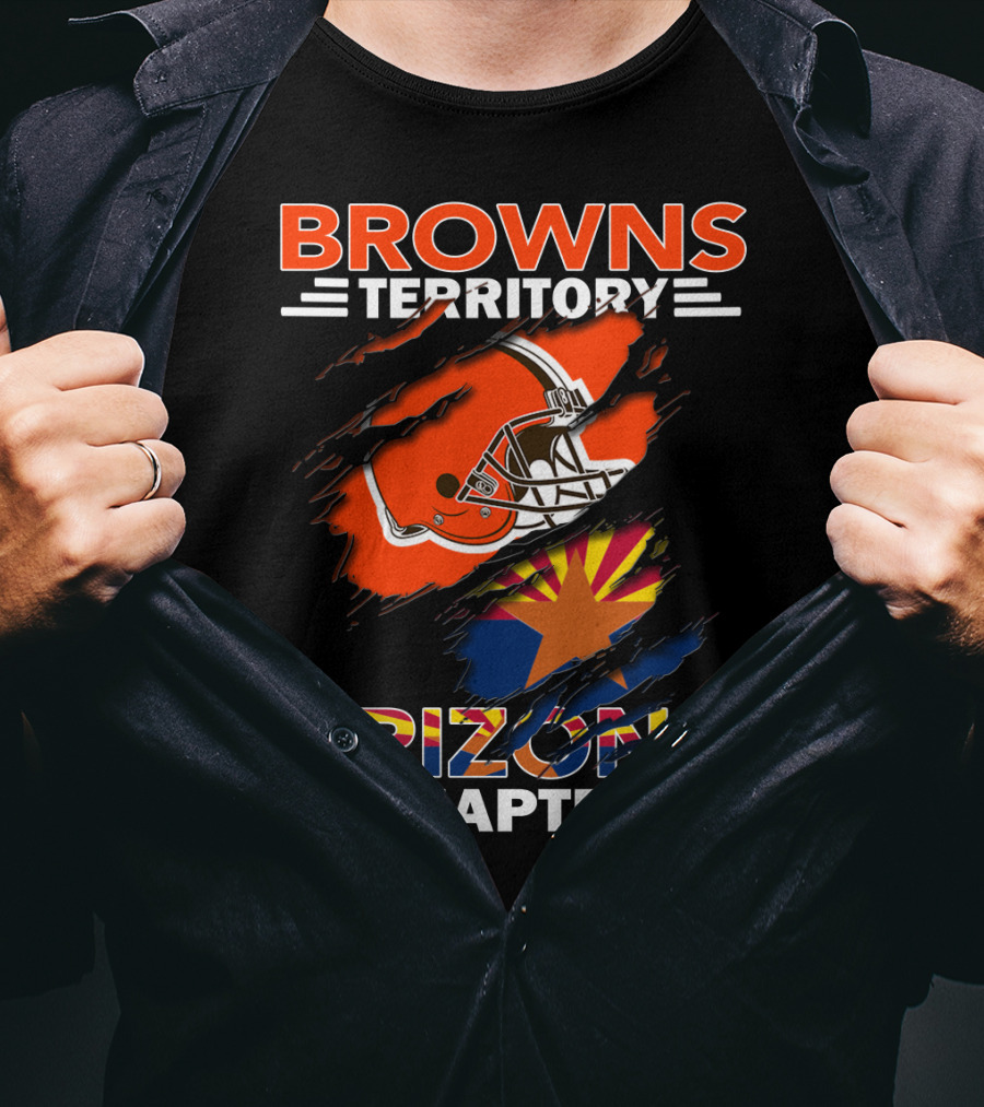 Browns Territory Arizona Chapter Football Helmet Arizona State Flag T-Shirt