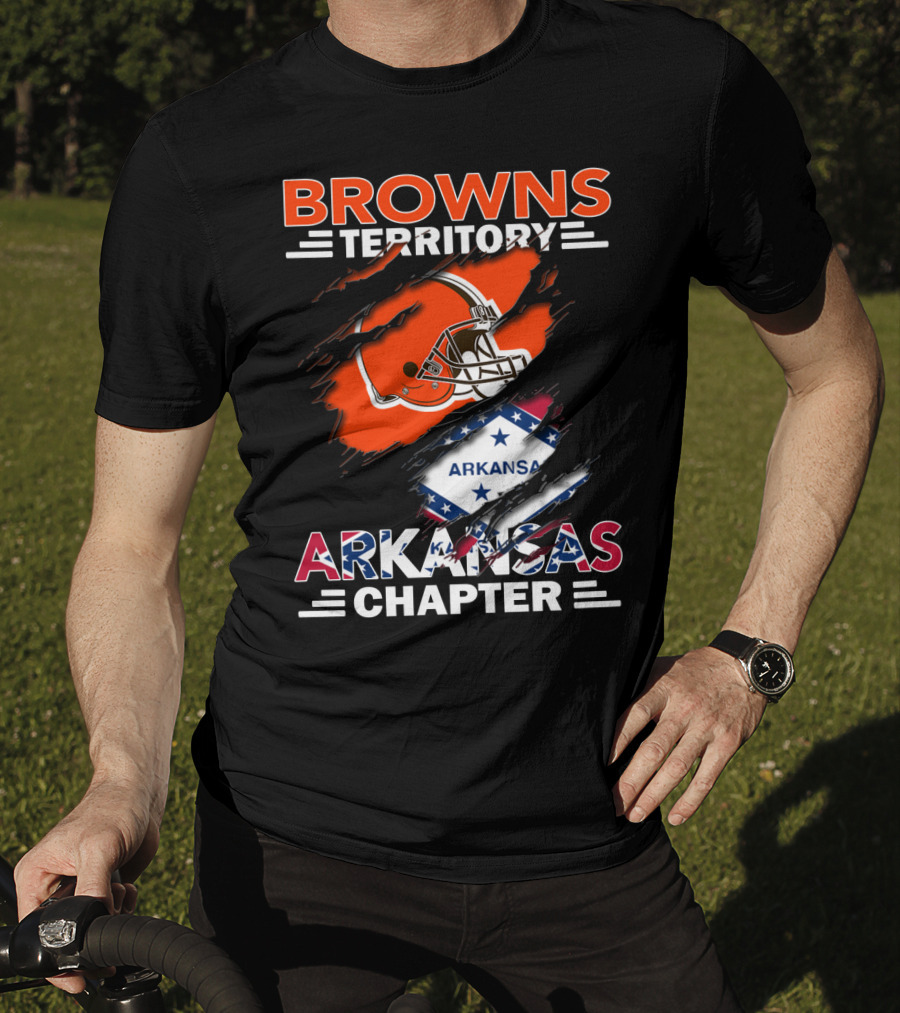 Browns Territory Arkansas Chapter Football Helmet Stars T-Shirt