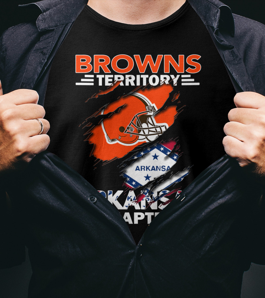 Browns Territory Arkansas Chapter Football Helmet Stars T-Shirt