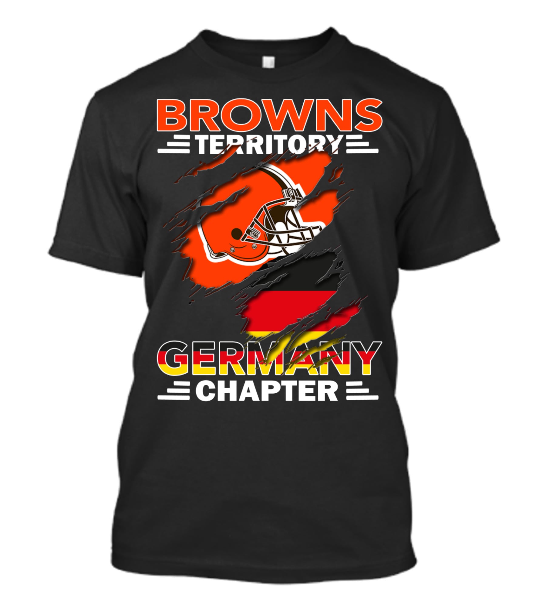 Browns Territory Germany Chapter Helmet And Flag T-Shirt