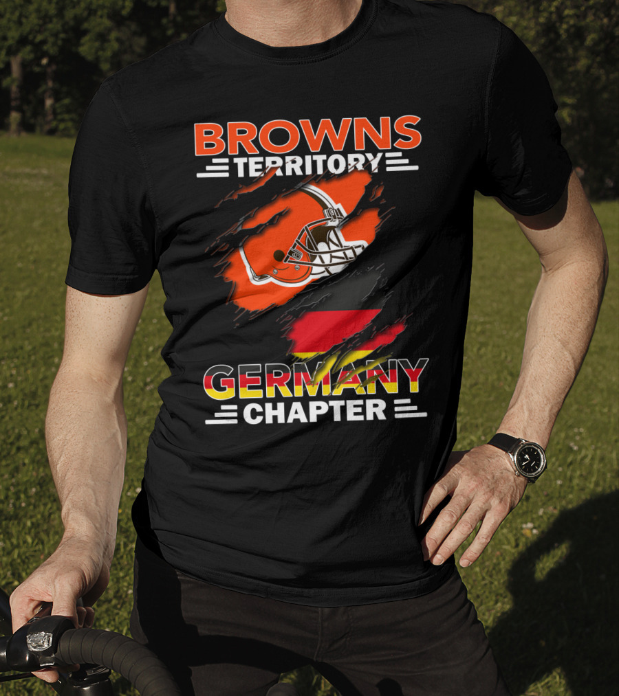 Browns Territory Germany Chapter Helmet And Flag T-Shirt