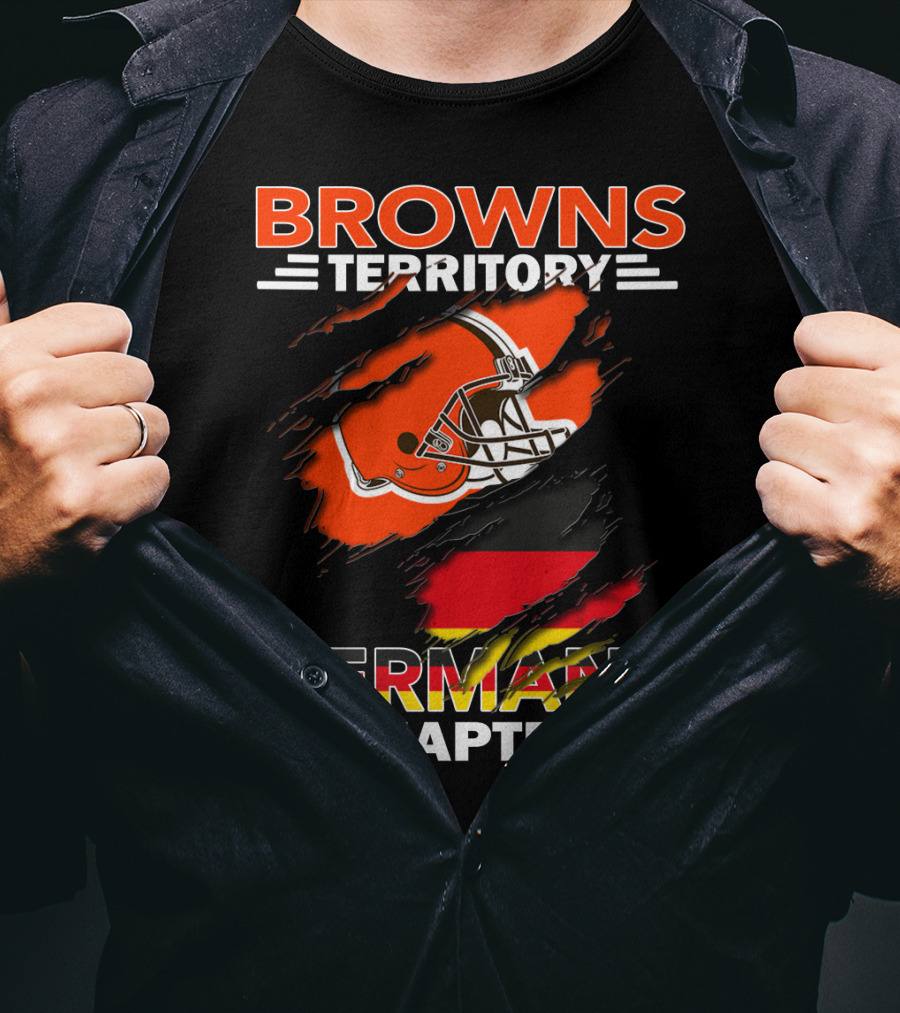 Browns Territory Germany Chapter Helmet And Flag T-Shirt