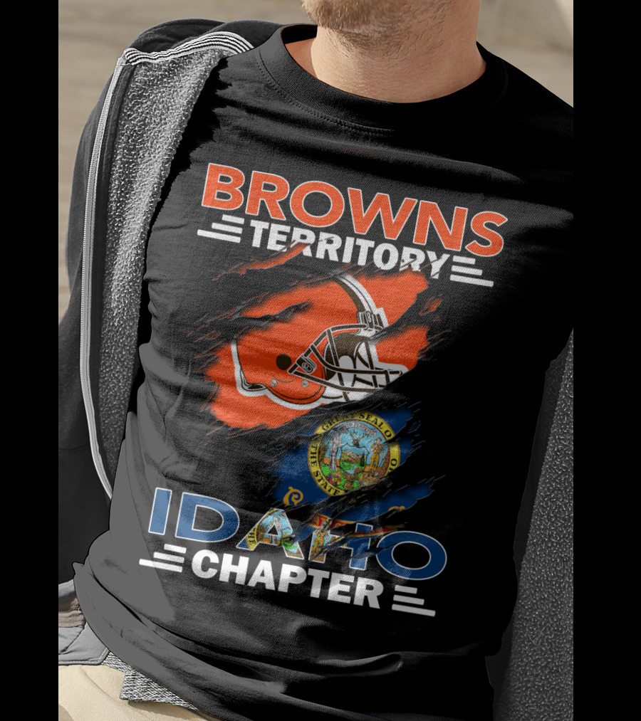 Browns Territory Idaho Chapter State Seal Football Helmet T-Shirt