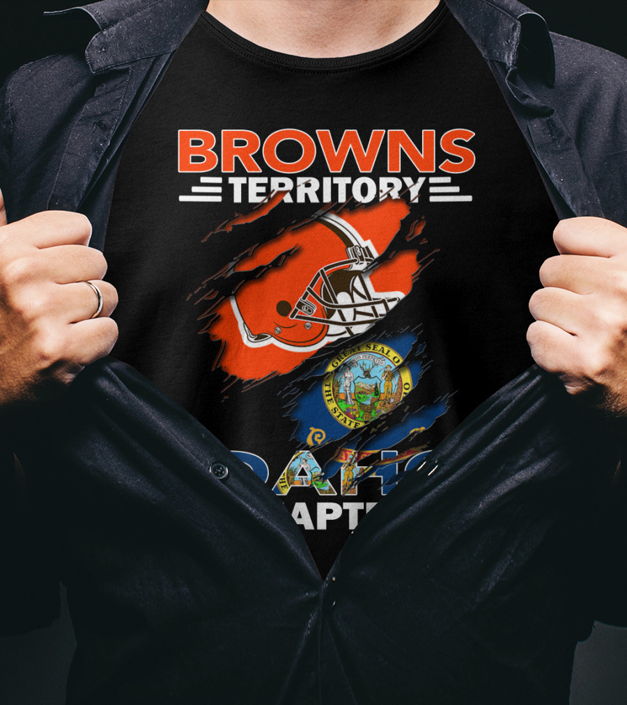 Browns Territory Idaho Chapter State Seal Football Helmet T-Shirt