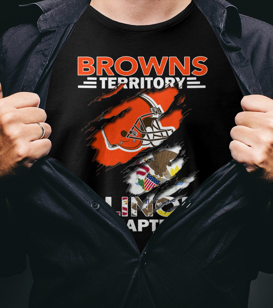 Browns Territory Illinois Chapter Helmet And American Eagle T-Shirt
