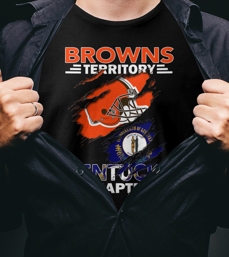 Browns Territory Kentucky Chapter Helmet And State Flag T-Shirt