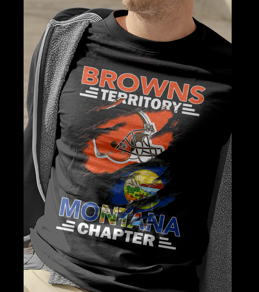 Cleveland Browns Territory Montana Chapter Football Fan Club T-Shirt