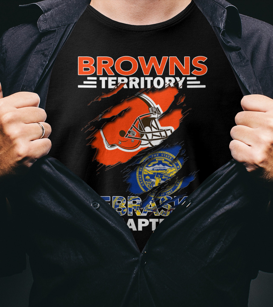 Browns Territory Nebraska Chapter Football Helmet Seal T-Shirt