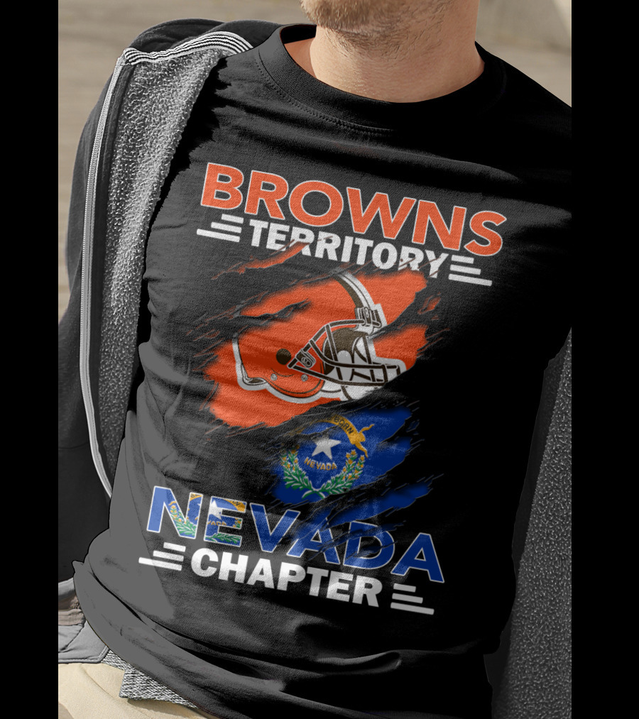 Browns Territory Nevada Chapter Football Helmet And State T-Shirt