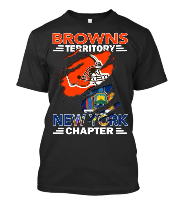 Browns Territory New York Chapter Cleveland Helmet State Flag Fusion T-Shirt