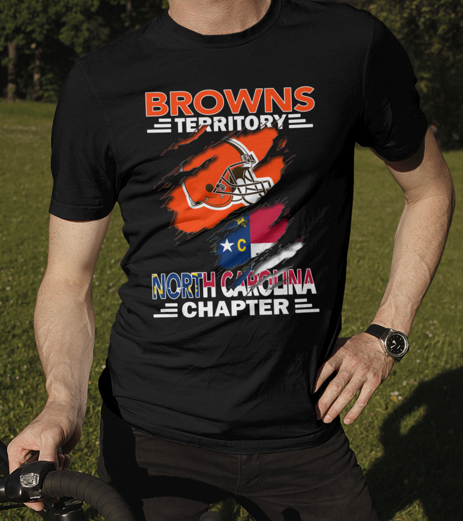 Browns Territory North Carolina Chapter Helmet And Flag T-Shirt