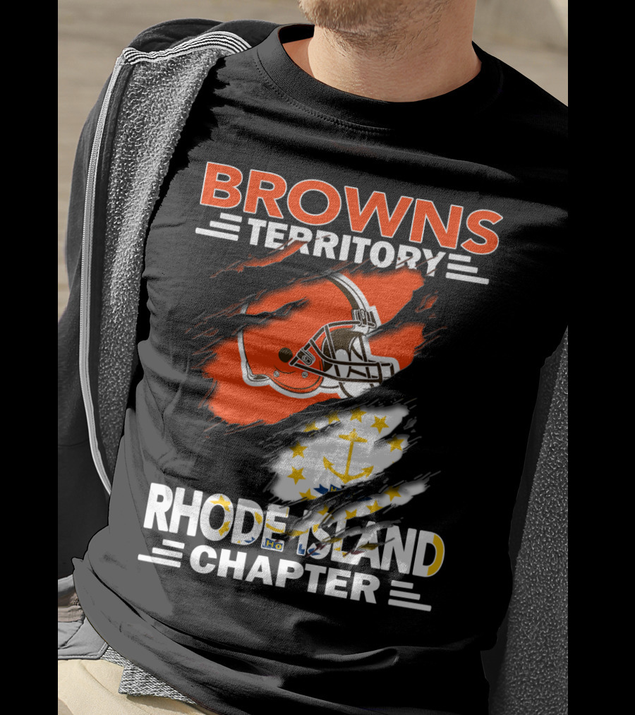 Browns Territory Rhode Island Chapter Football Helmet Anchor T-Shirt