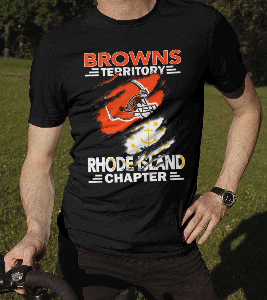 Browns Territory Rhode Island Chapter Football Helmet Anchor T-Shirt