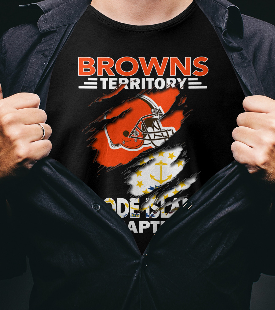 Browns Territory Rhode Island Chapter Football Helmet Anchor T-Shirt