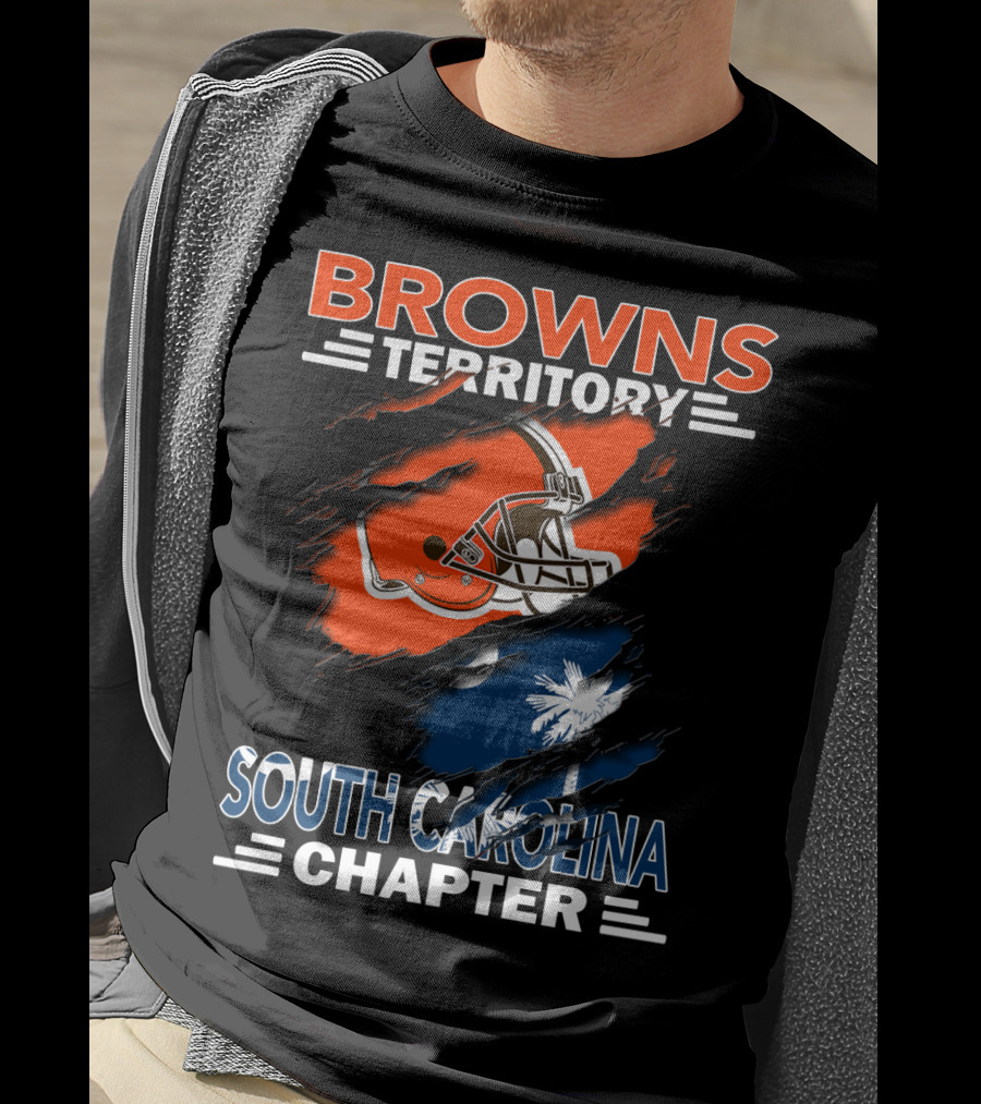 Browns Territory South Carolina Chapter Football Helmet Palmetto Tree T-Shirt