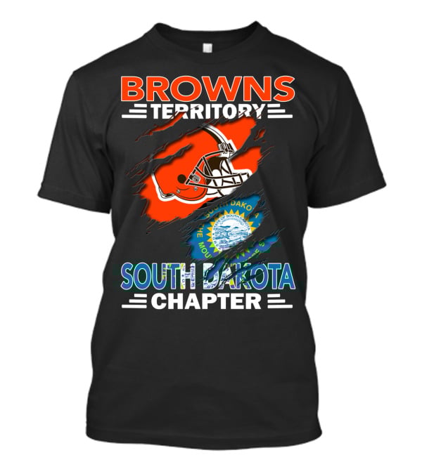 Browns Territory Football Helmet South Dakota Chapter State Seal T-Shirt