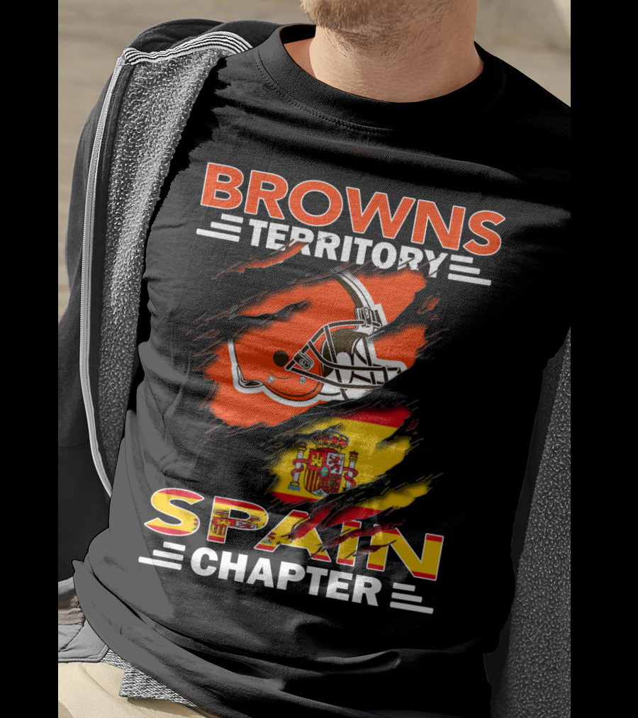 Browns Territory Spain Chapter Helmet Flag T-Shirt