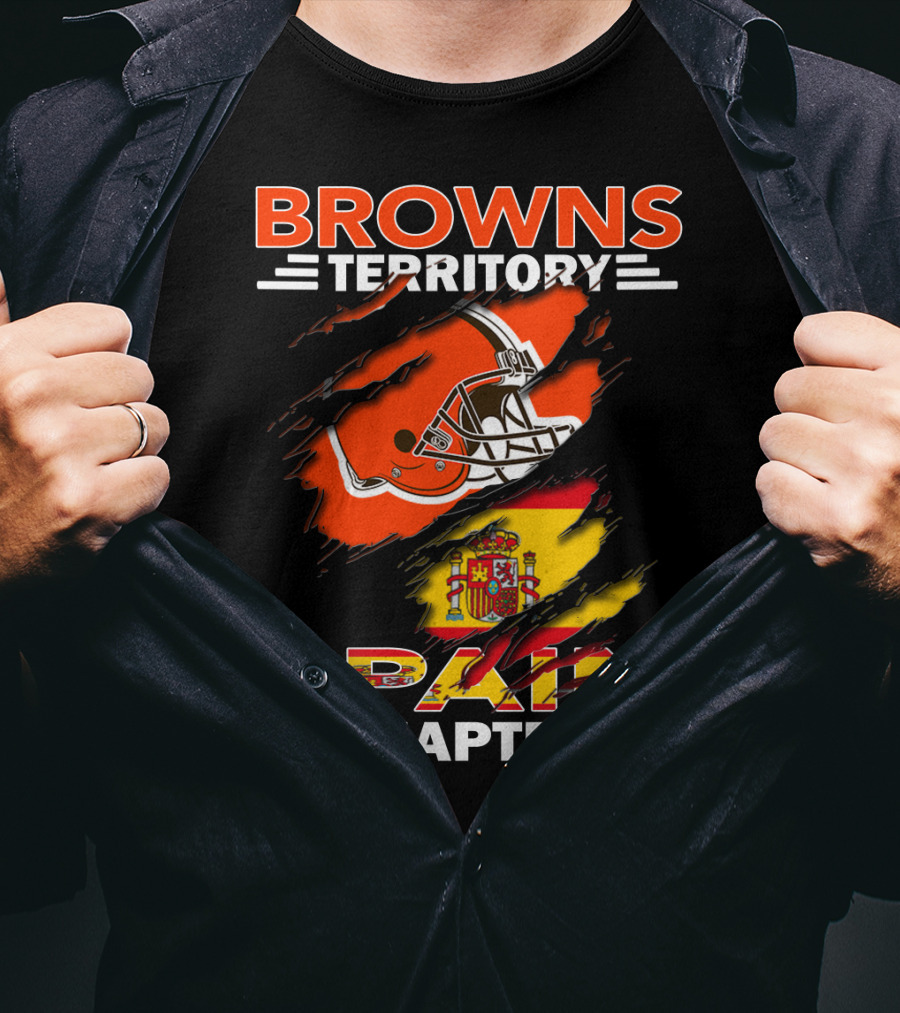 Browns Territory Spain Chapter Helmet Flag T-Shirt