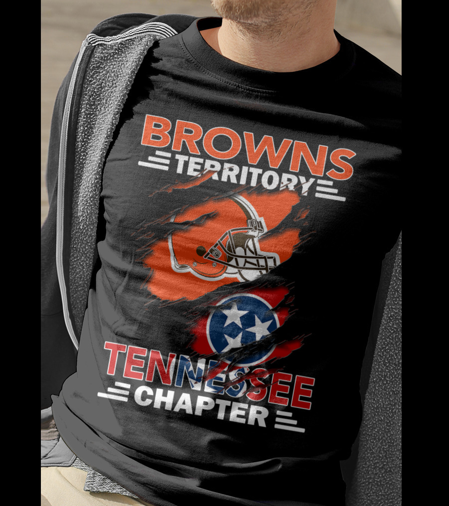 Browns Territory Tennessee Chapter Helmet Stars And Flag T-Shirt