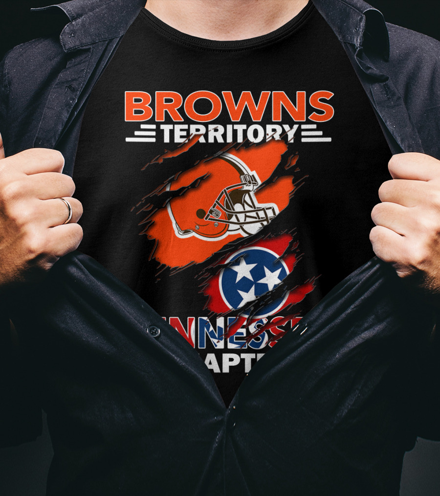Browns Territory Tennessee Chapter Helmet Stars And Flag T-Shirt