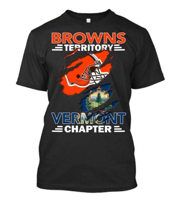 Browns Territory Vermont Chapter Helmet And Vermont State T-Shirt