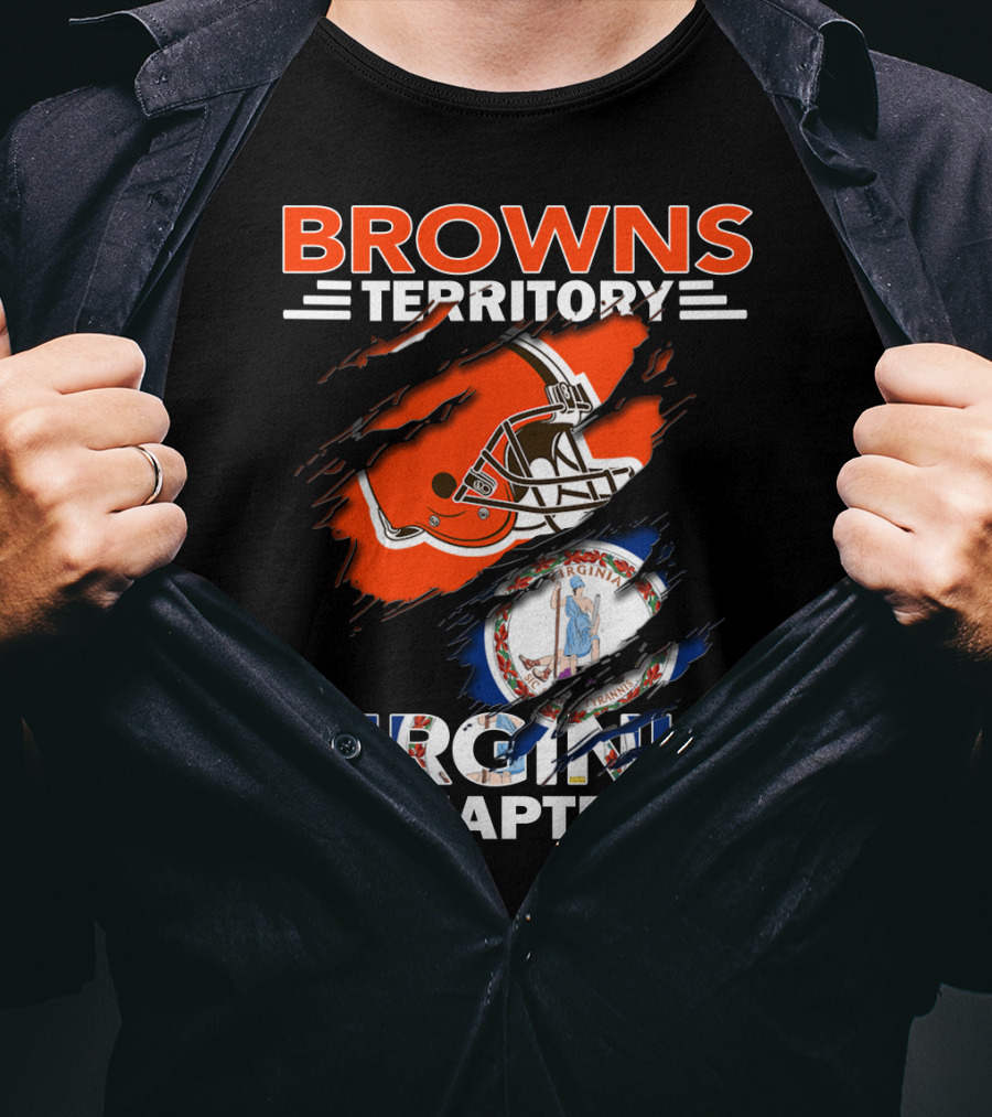 Browns Territory Virginia Chapter Helmet Virginia State Flag Fusion T-Shirt