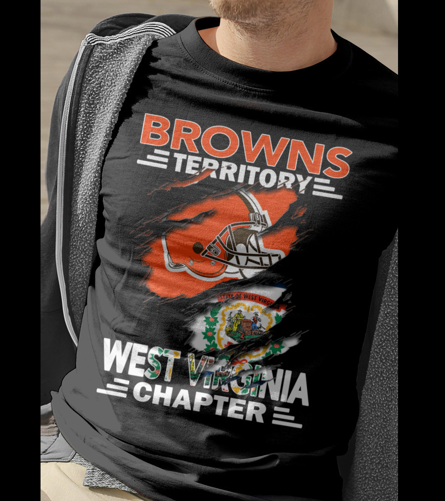 Browns Territory West Virginia Chapter Helmet State Of West Virginia Seal T-Shirt