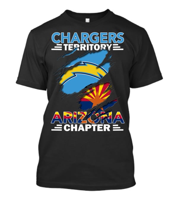 Chargers Territory Arizona Chapter Lightning Bolt And State Flag Elements T-Shirt