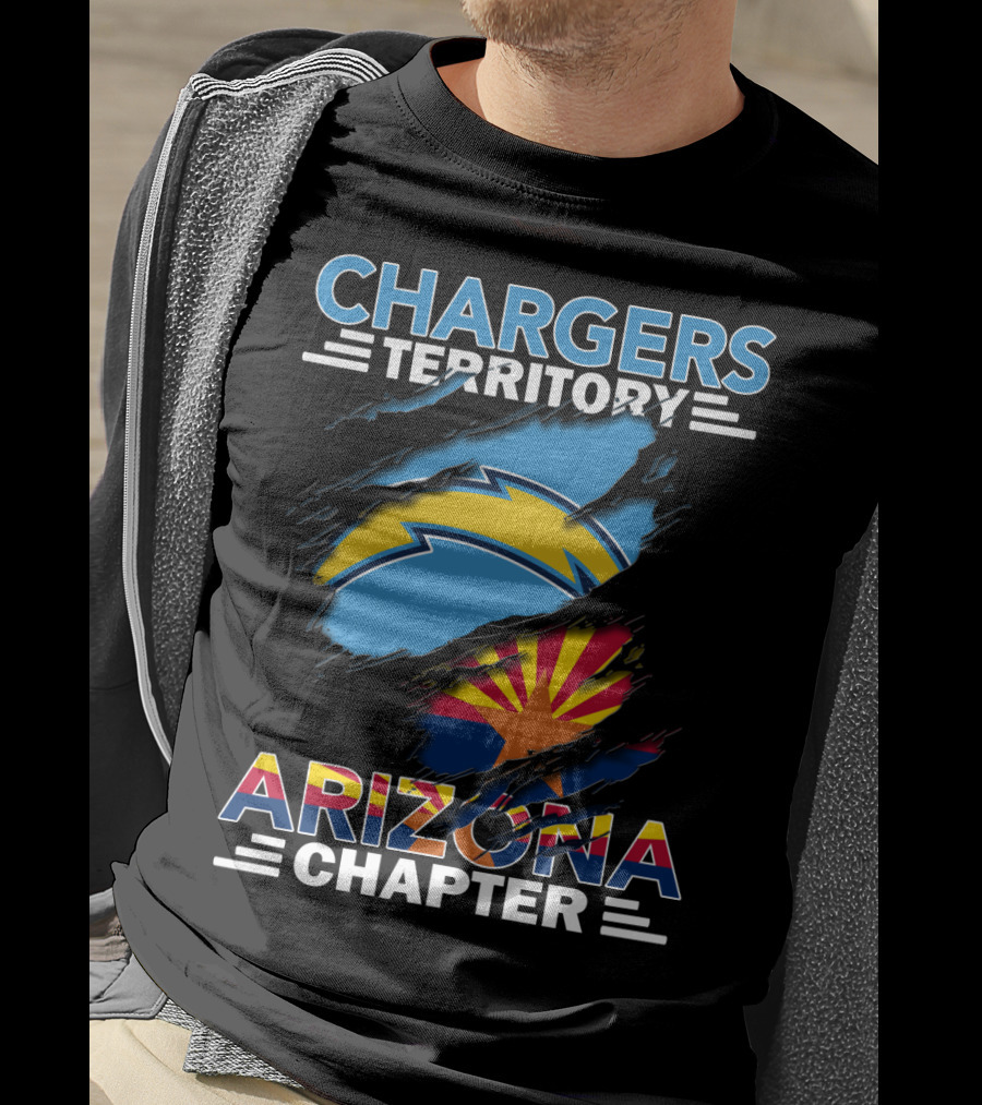 Chargers Territory Arizona Chapter Lightning Bolt And State Flag Elements T-Shirt