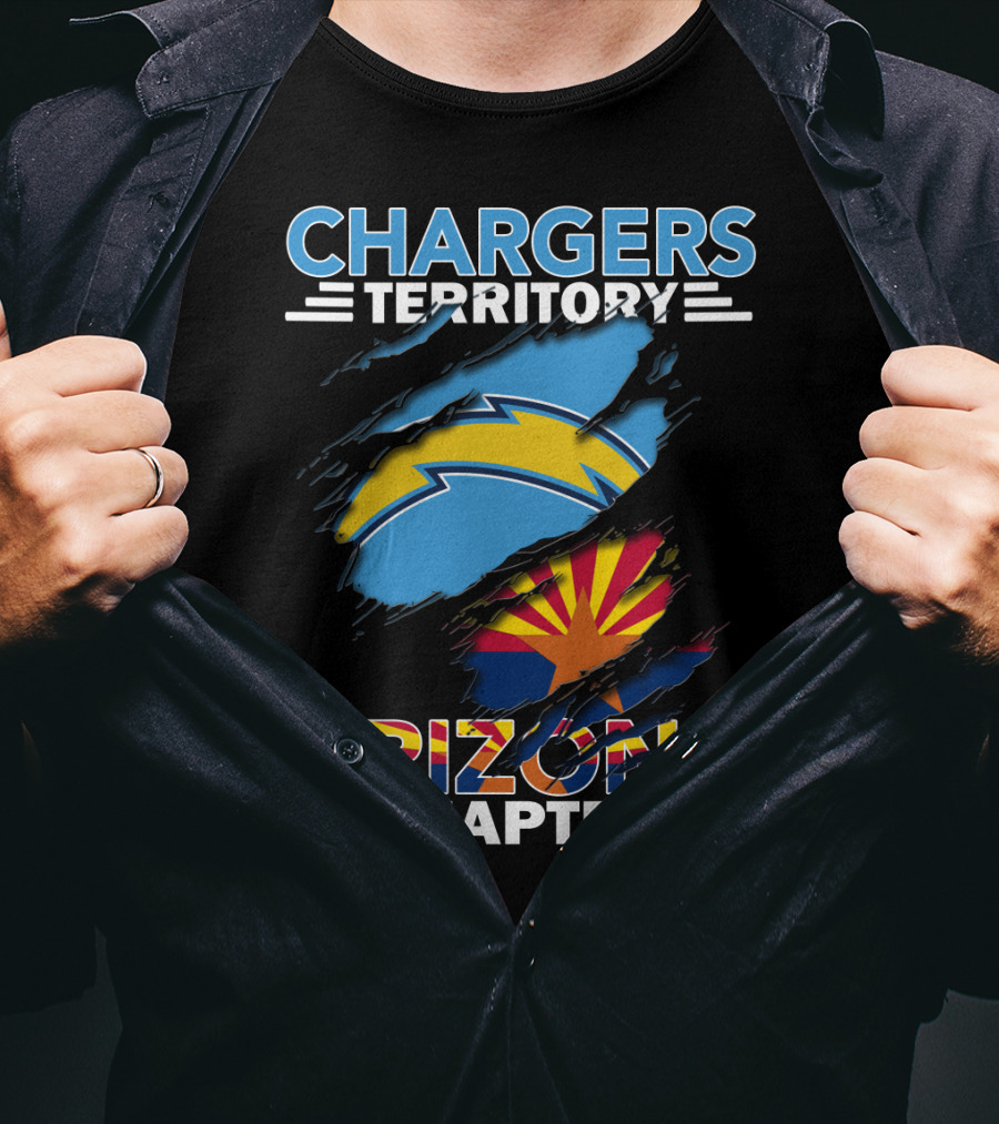 Chargers Territory Arizona Chapter Lightning Bolt And State Flag Elements T-Shirt