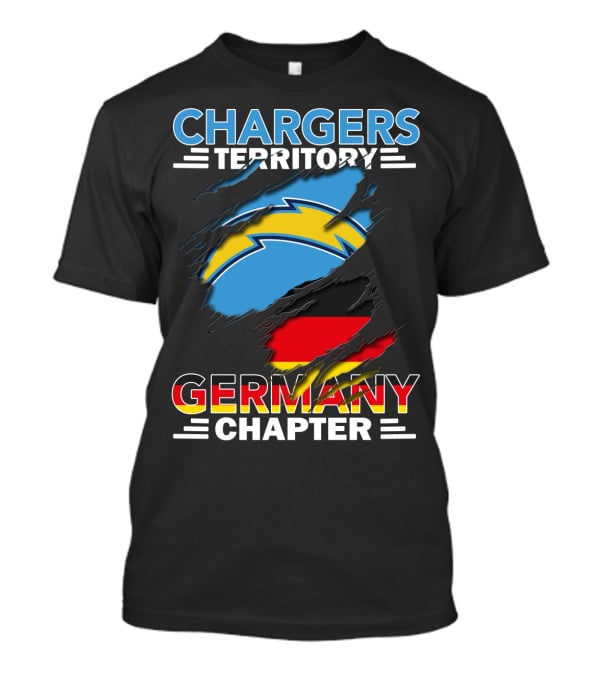 Chargers Territory Germany Chapter Germany Flag And Bolt T-Shirt