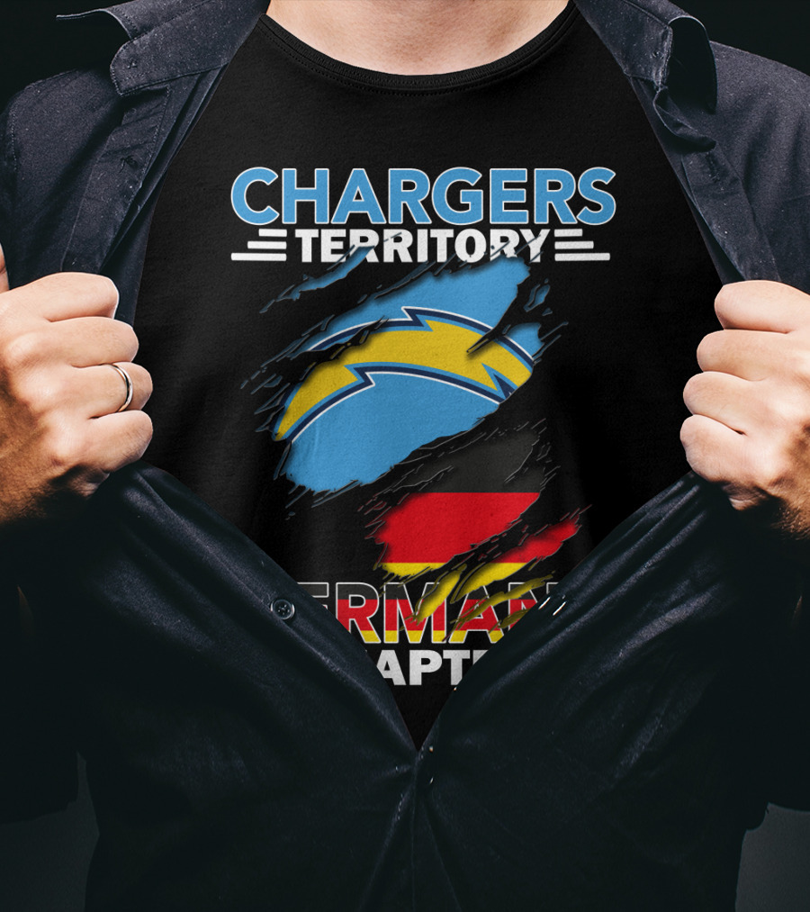 Chargers Territory Germany Chapter Germany Flag And Bolt T-Shirt