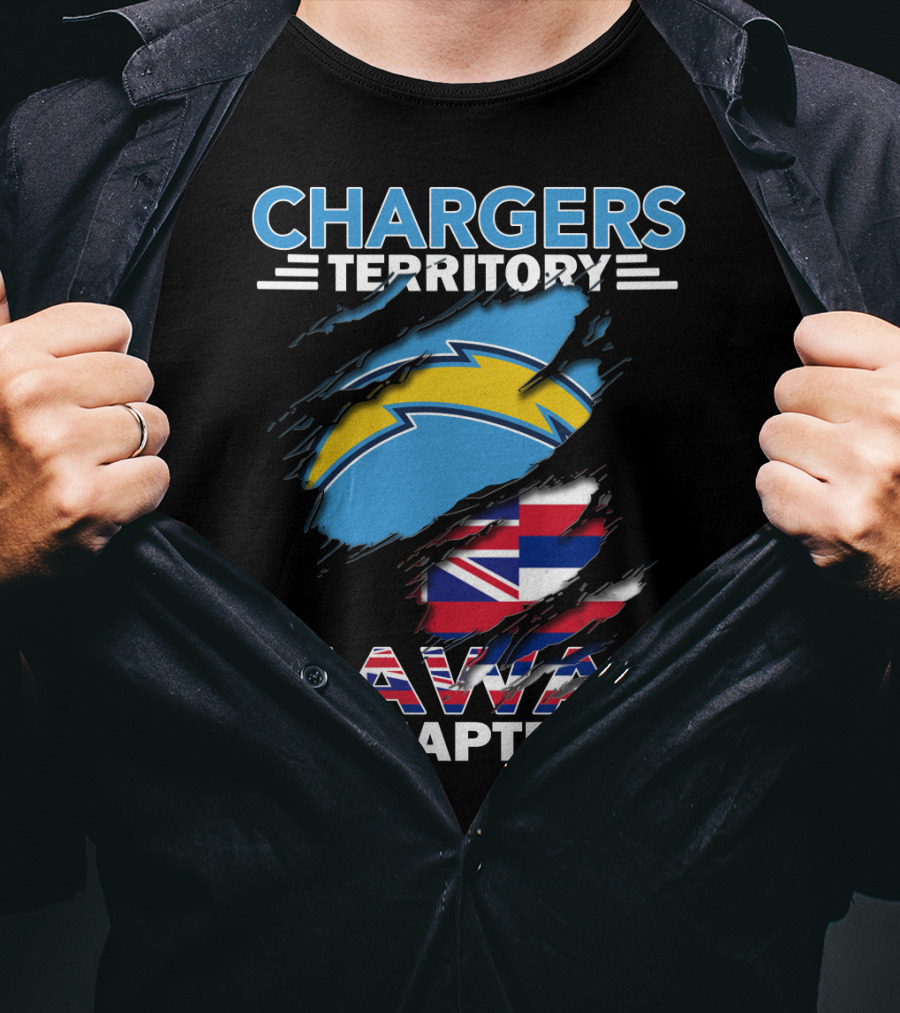 Chargers Territory Hawaii Chapter NFL Team Fan Union Jack Flag T-Shirt