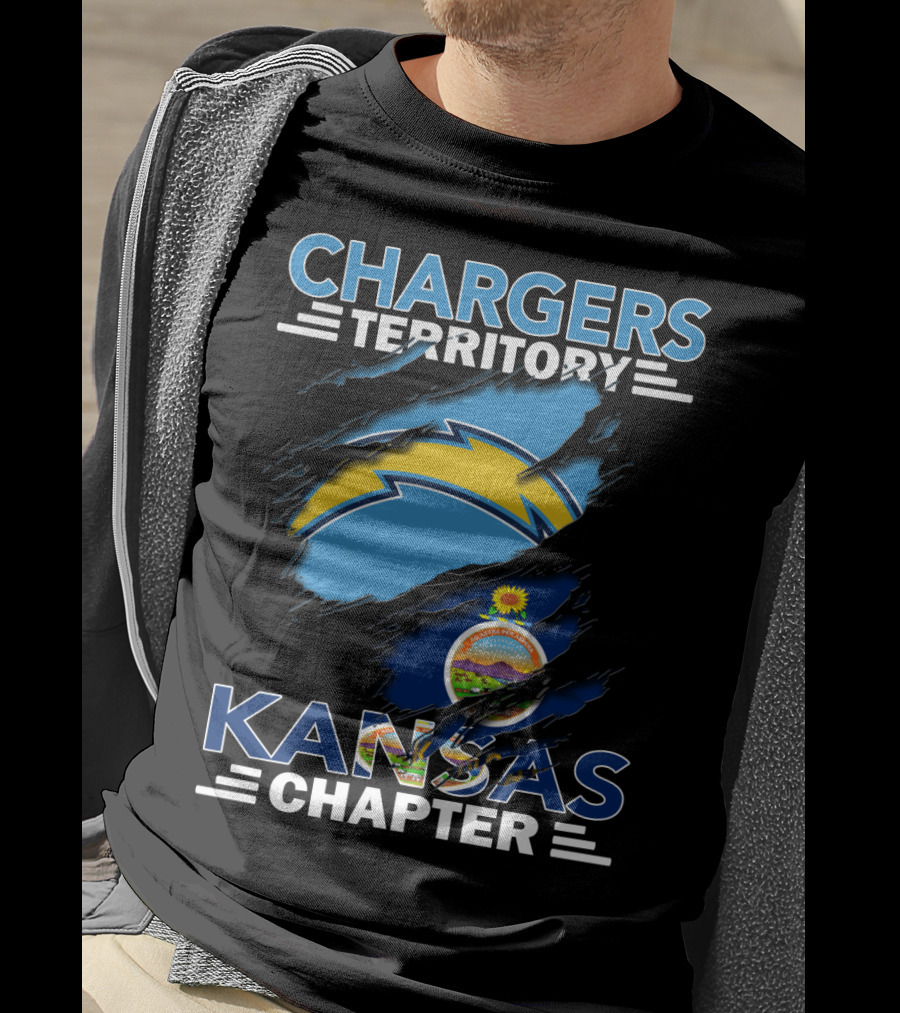 Chargers Territory Kansas Chapter Kansas Flag And Chargers T-Shirt