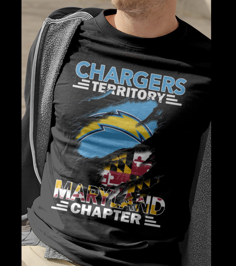 Chargers Territory Maryland Chapter With Maryland Flag And Chargers T-Shirt