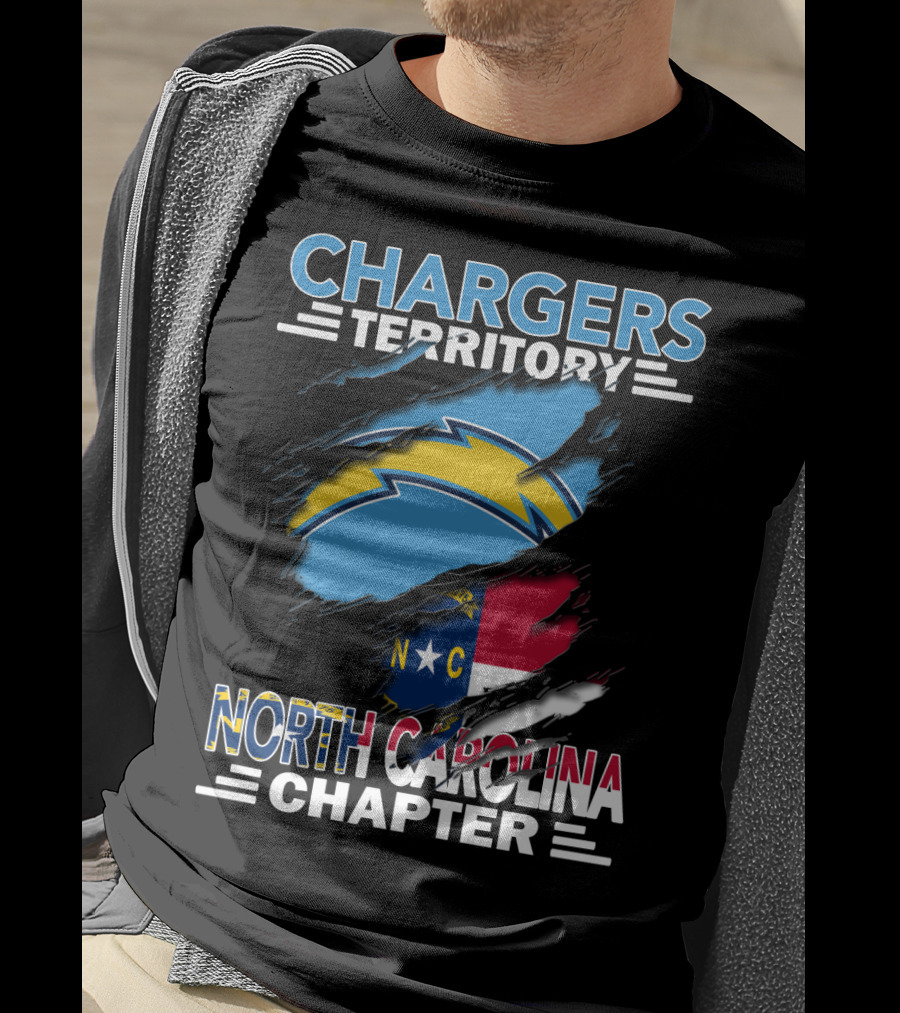Chargers Territory North Carolina Chapter Logo With State Flag And Team T-Shirt