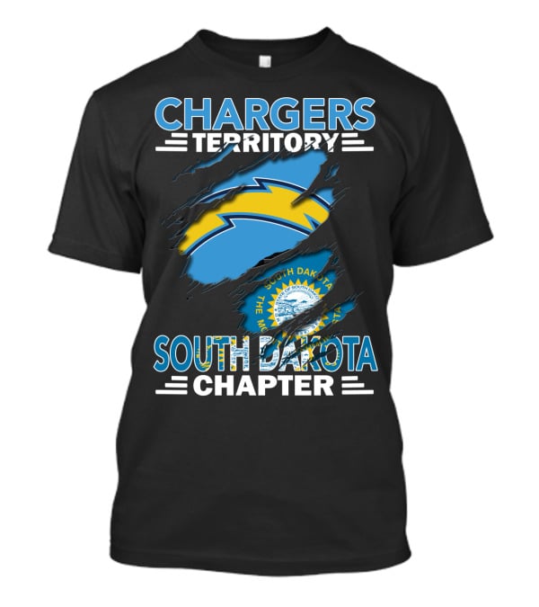 Chargers Territory South Dakota Chapter State Flag Lightning Bolt T-Shirt