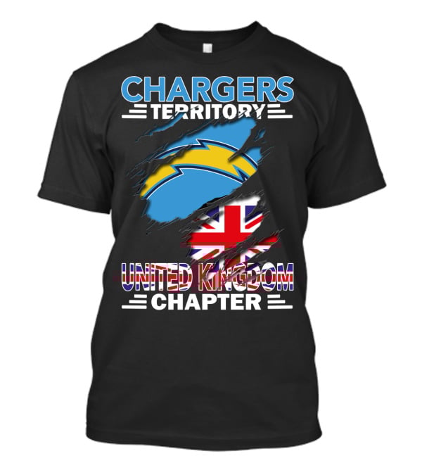 Chargers Territory United Kingdom Chapter Union Flag And Bolt T-Shirt