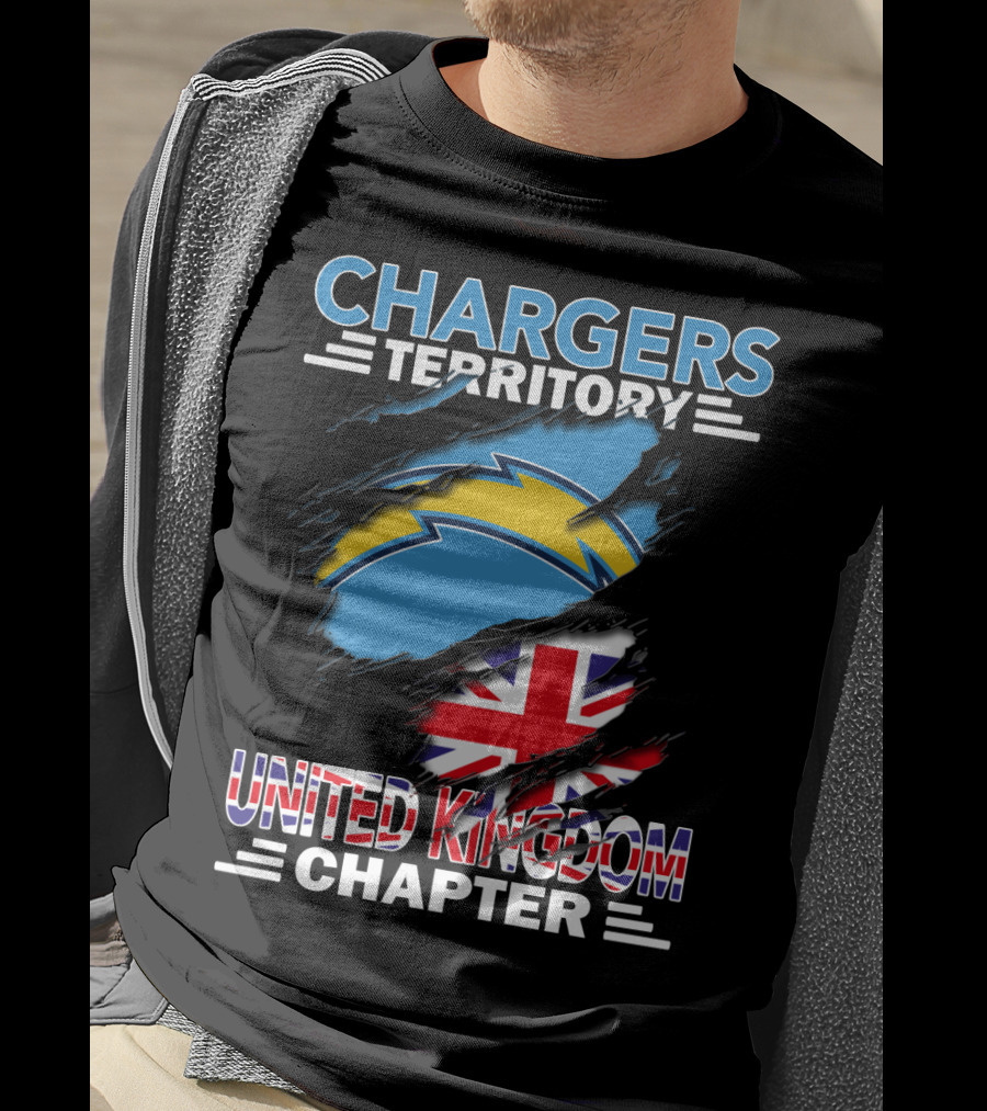 Chargers Territory United Kingdom Chapter Union Flag And Bolt T-Shirt