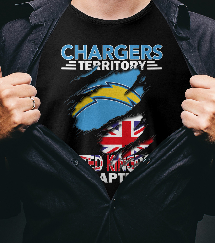 Chargers Territory United Kingdom Chapter Union Flag And Bolt T-Shirt