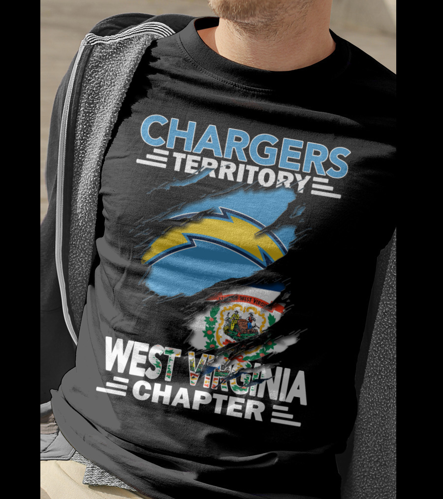 Chargers Territory West Virginia Chapter Torn Flag T-Shirt