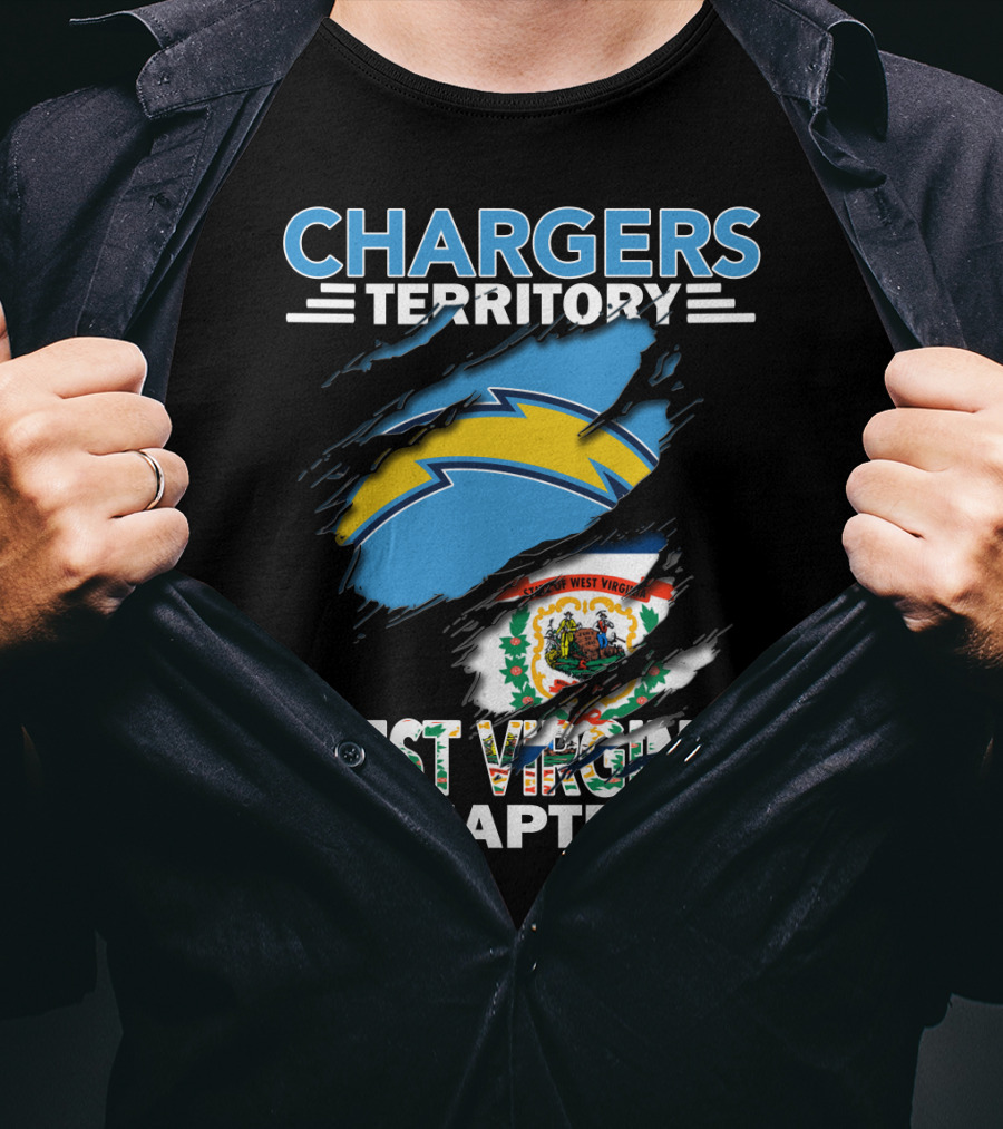 Chargers Territory West Virginia Chapter Torn Flag T-Shirt