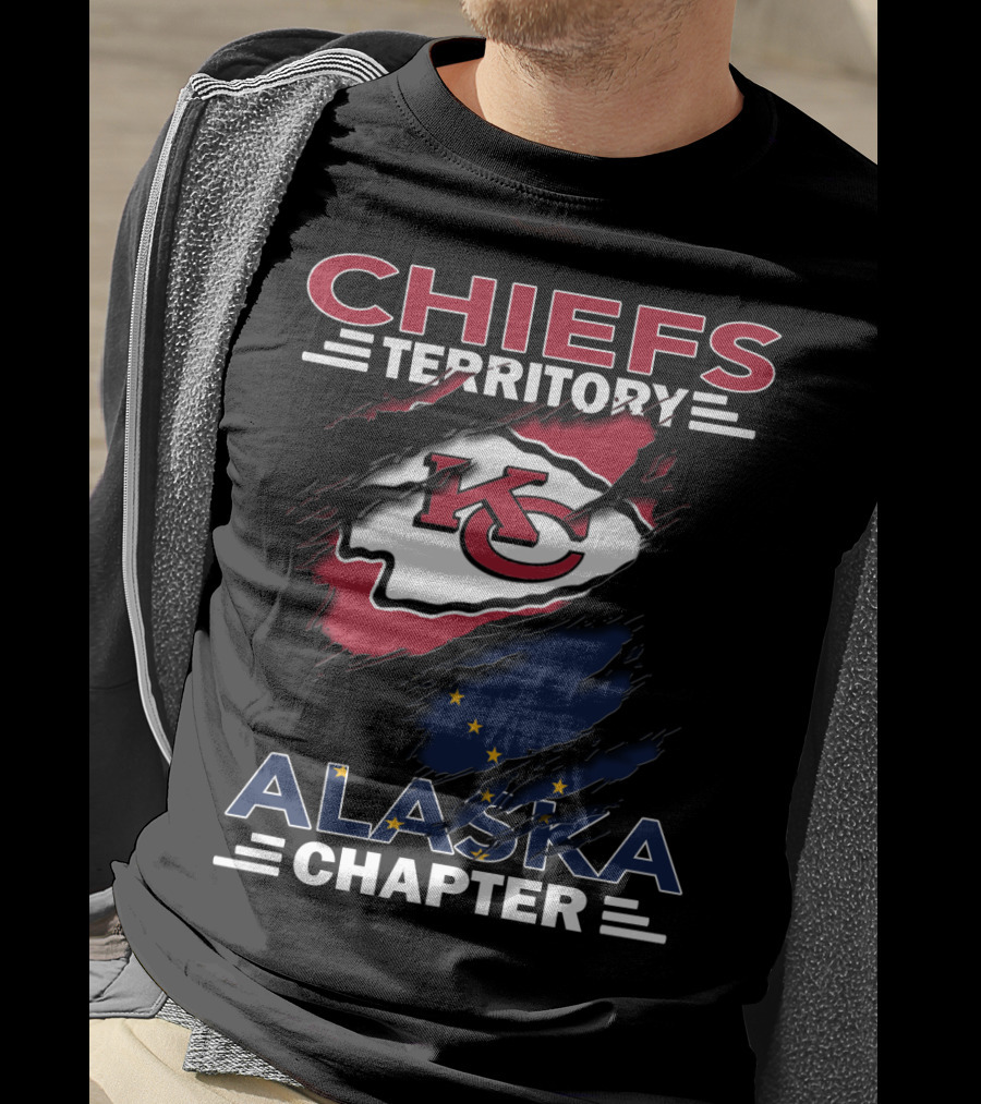 Chiefs Territory Alaska Chapter Kansas City Chiefs Logo And Alaska Flag Elements T-Shirt