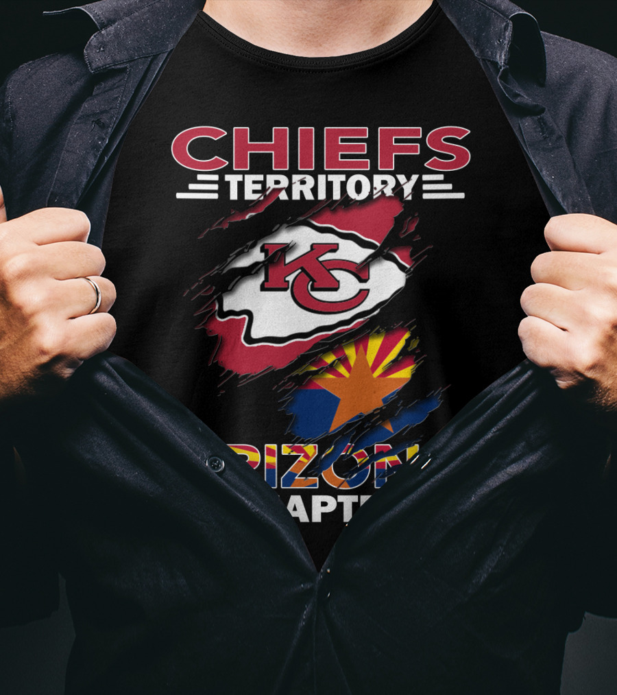 CHIEFS TERRITORY ARIZONA CHAPTER KC Logo State Flag T-Shirt